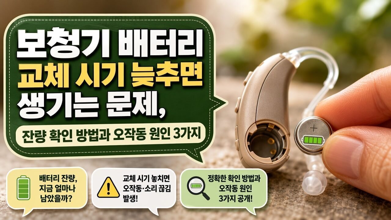 보청기 배터리 교체 시기 늦추면 생기는 문제, 잔량 확인 방법과 오작동 원인 3가지