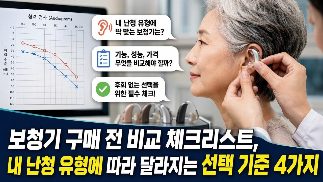 보청기 구매 전 비교 체크리스트, 내 난청 유형에 따라 달라지는 선택 기준 4가지