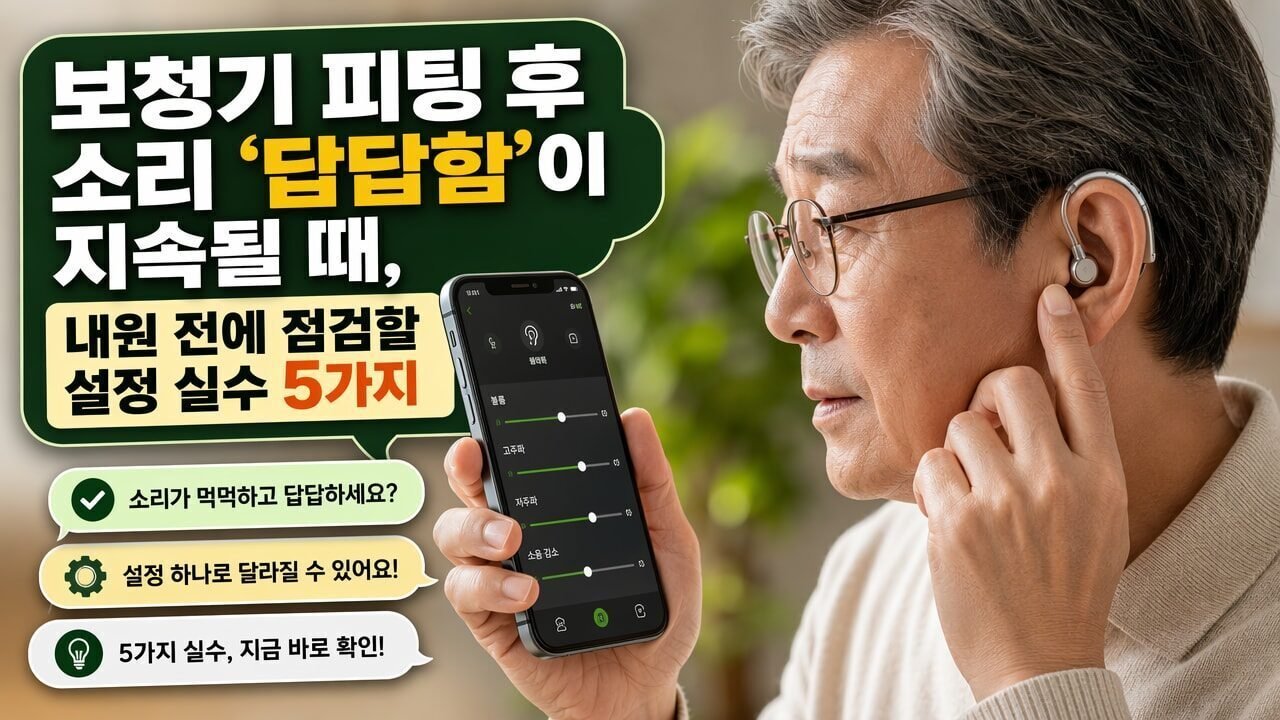 보청기 피팅 후 소리 ‘답답함’이 지속될 때, 내원 전에 점검할 설정 실수 5가지
