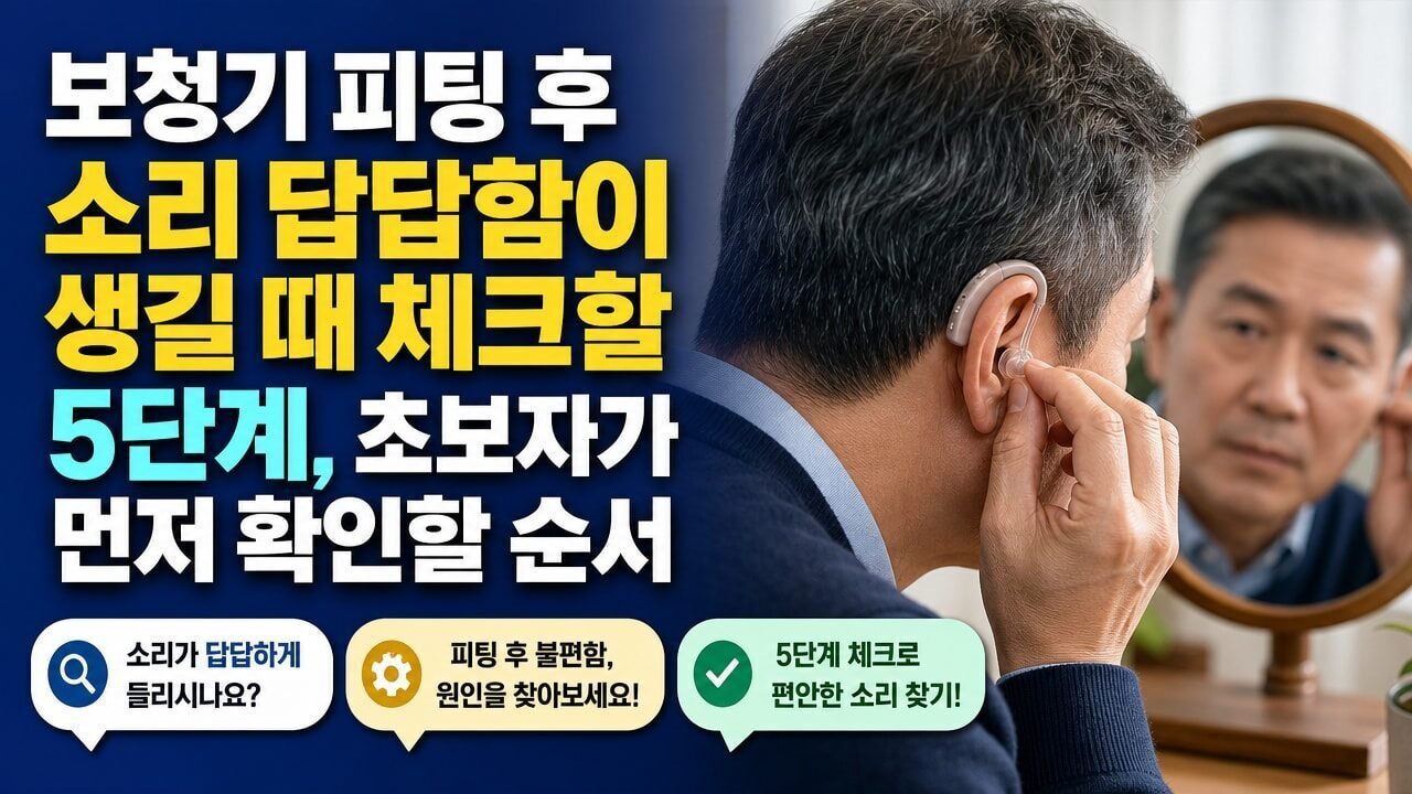 보청기 피팅 후 소리 답답함이 생길 때 체크할 5단계, 초보자가 먼저 확인할 순서