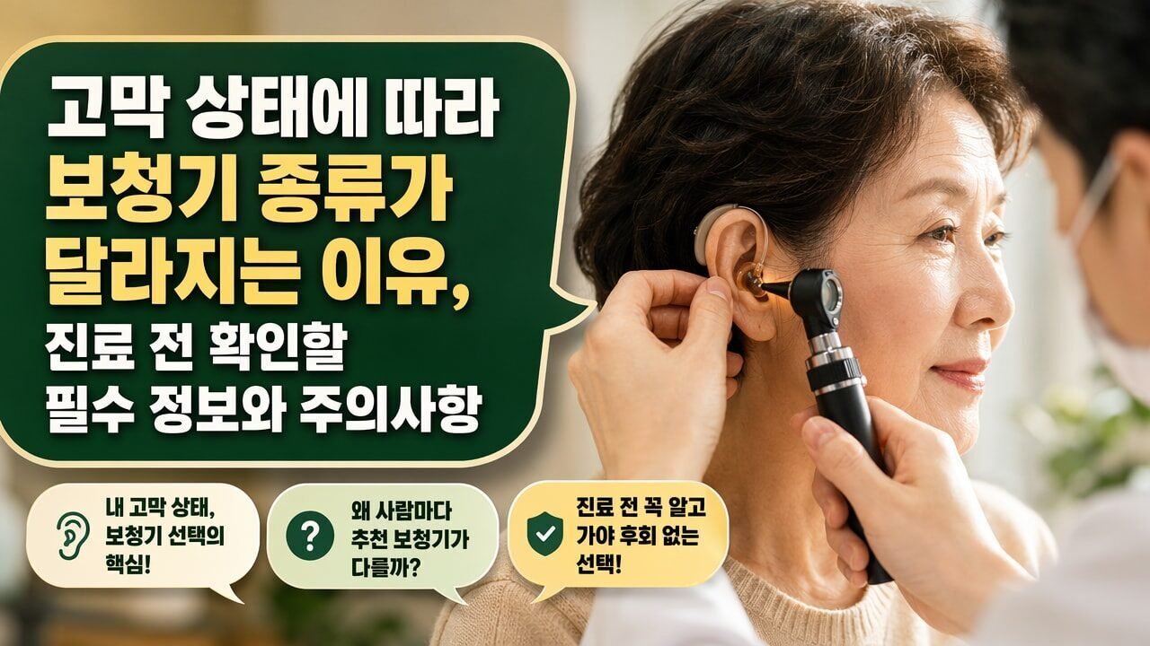 고막 상태에 따라 보청기 종류가 달라지는 이유, 진료 전 확인할 필수 정보와 주의사항