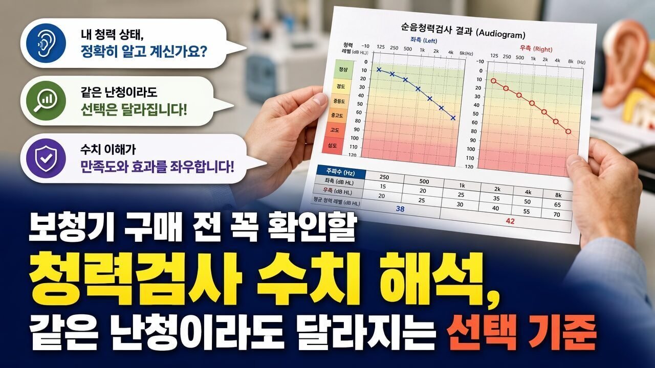 보청기 구매 전 꼭 확인할 청력검사 수치 해석, 같은 난청이라도 달라지는 선택 기준