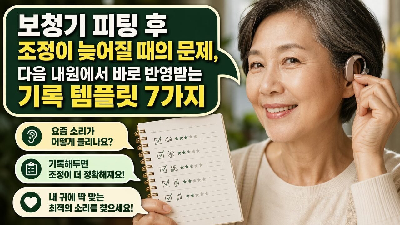 보청기 피팅 후 조정이 늦어질 때의 문제, 다음 내원에서 바로 반영받는 기록 템플릿 7가지