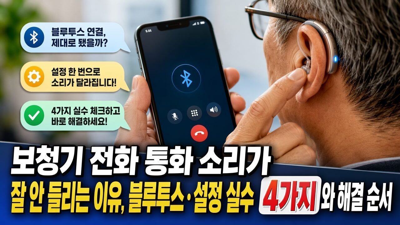 보청기 전화 통화 소리가 잘 안 들리는 이유, 블루투스·설정 실수 4가지와 해결 순서