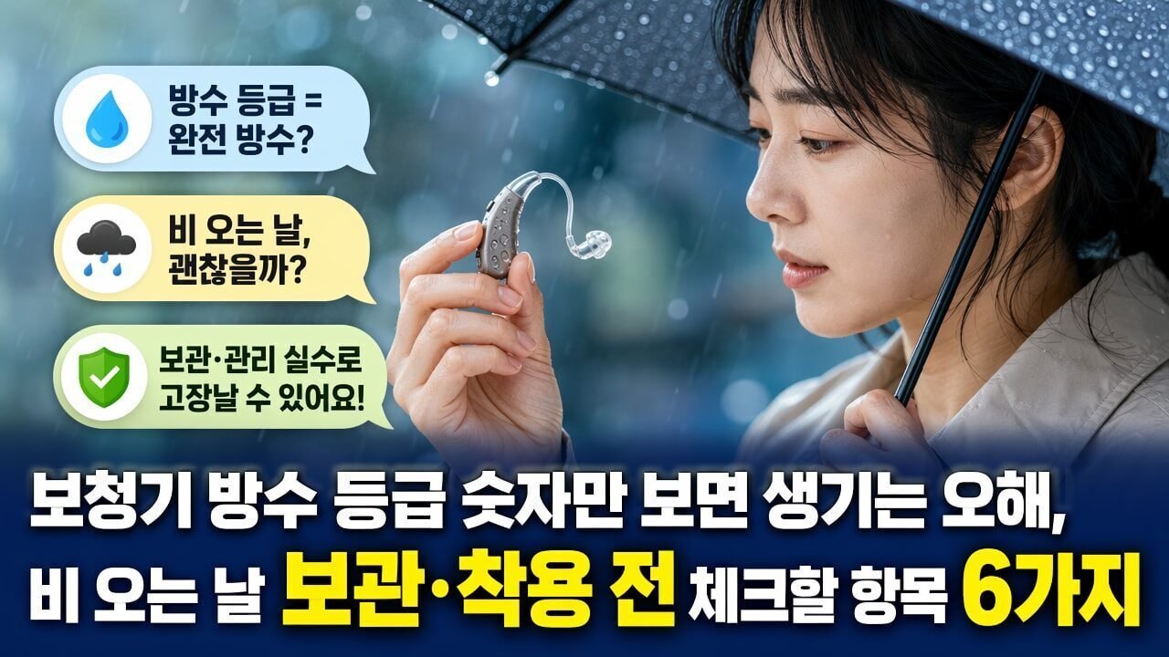 보청기 방수 등급 숫자만 보면 생기는 오해, 비 오는 날 보관·착용 전 체크할 항목 6가지