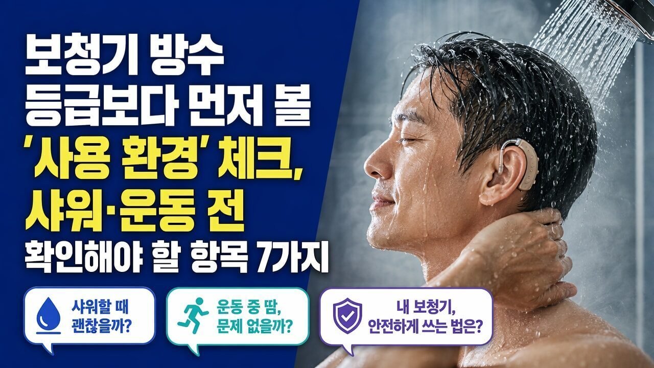 보청기 방수 등급보다 먼저 볼 ‘사용 환경’ 체크, 샤워·운동 전 확인해야 할 항목 7가지