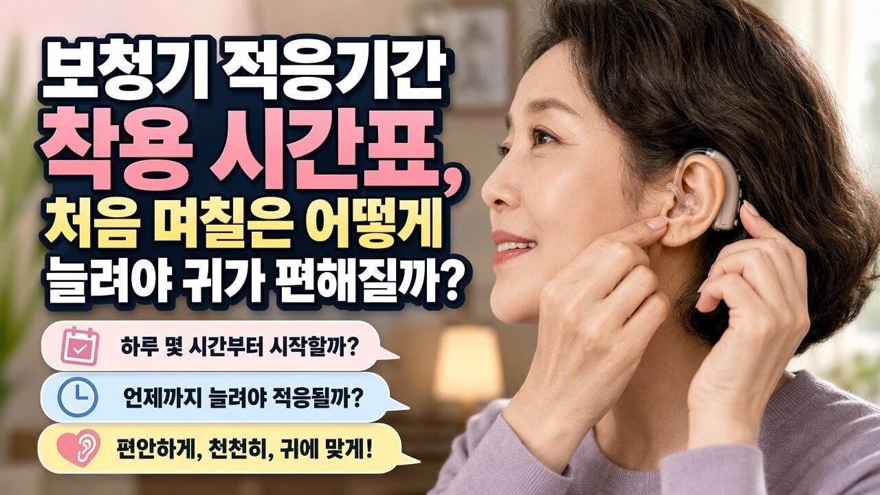 보청기 적응기간 착용 시간표, 처음 며칠은 어떻게 늘려야 귀가 편해질까?