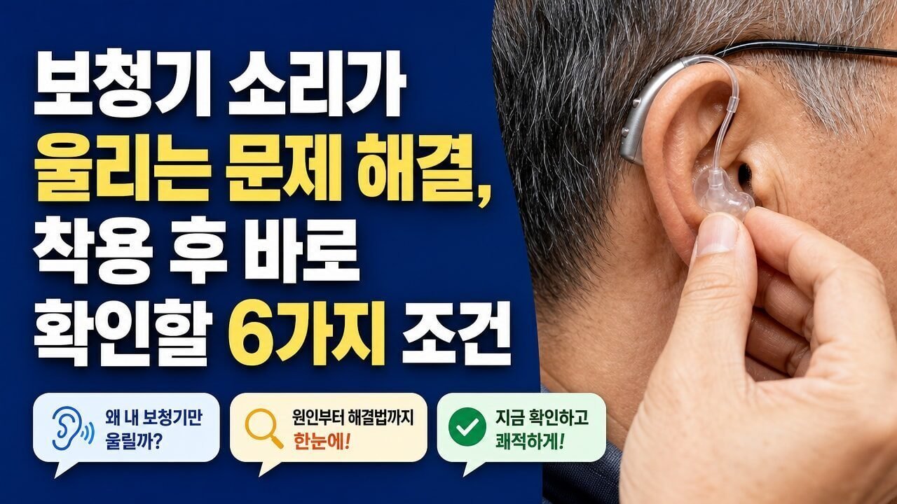 보청기 소리가 울리는 문제 해결, 착용 후 바로 확인할 6가지 조건