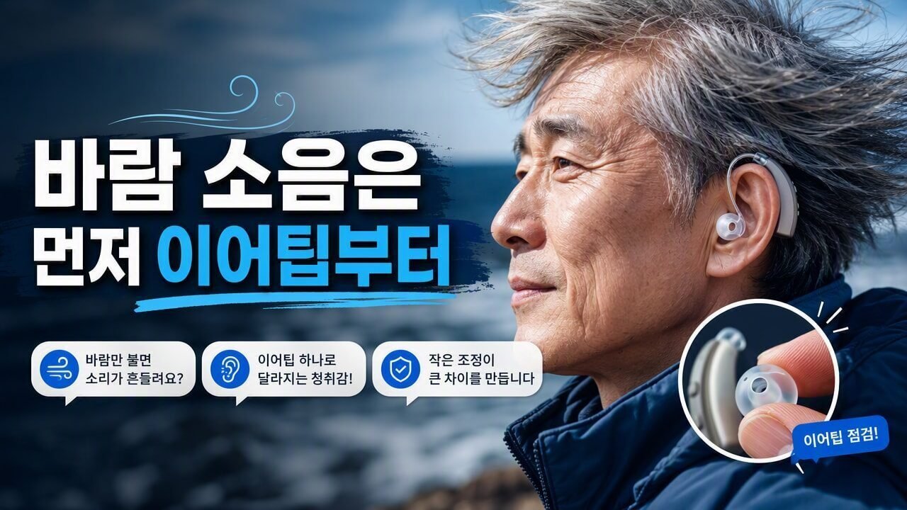 보청기 피팅 후 바람 부는 날 유독 소리가 커질 때, 마이크 위치 조정 vs 이어팁 맞춤 무엇이 우선일까