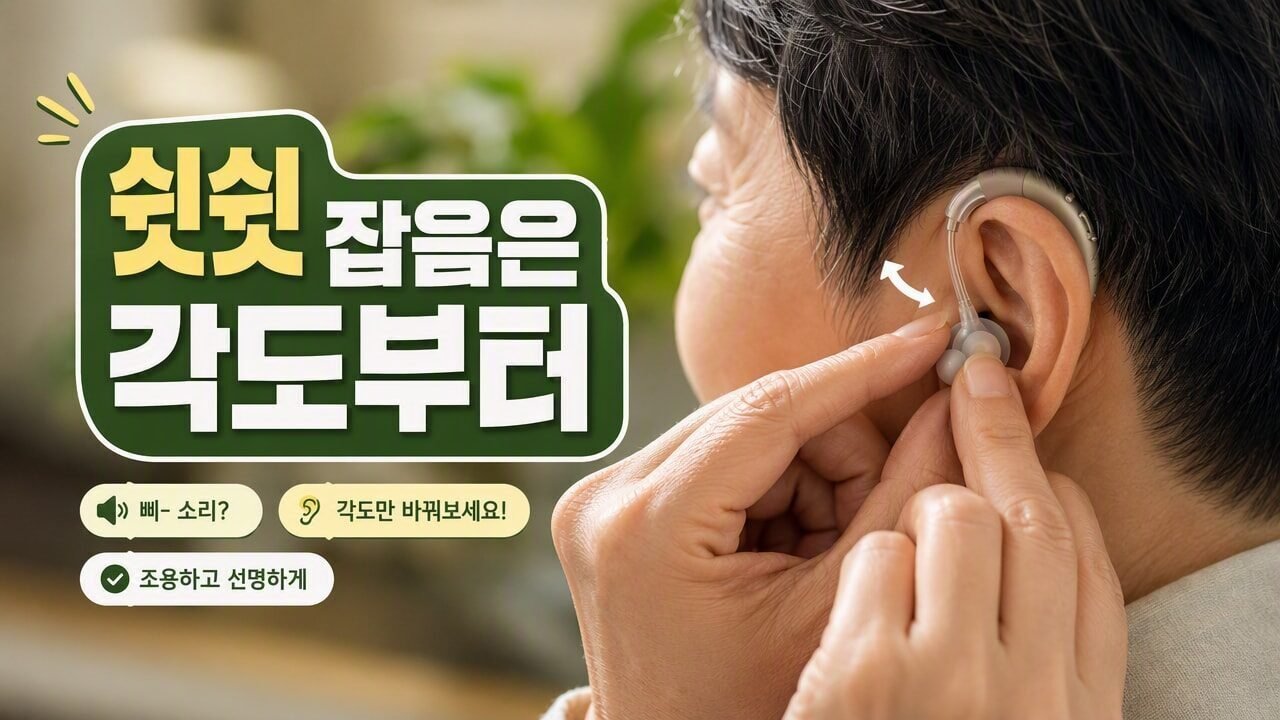 보청기 착용 중 쉿쉿거리는 잡음이 날 때 ‘이어팁 각도’부터 볼까? 위치 조정 vs 청소 주기 어느 쪽이 우선일까