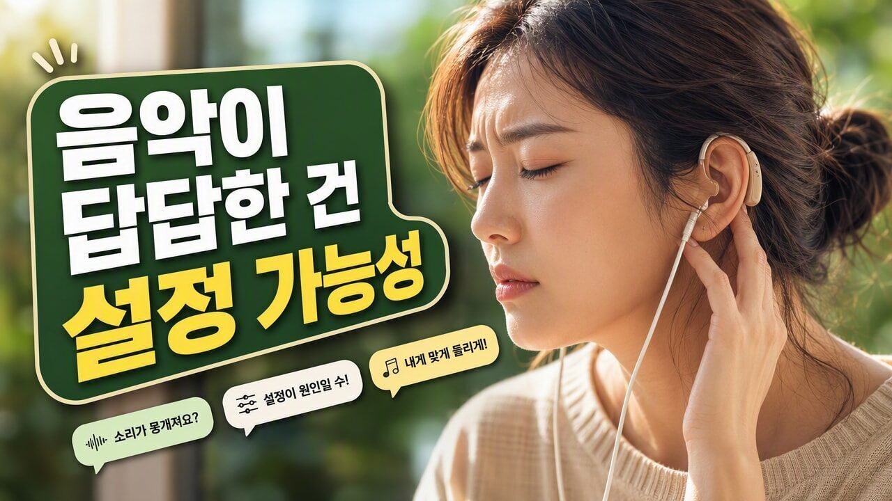 보청기 착용 후 음악만 유독 답답하게 들릴 때 이유, 음질 체감 차이를 만드는 설정 항목 6가지